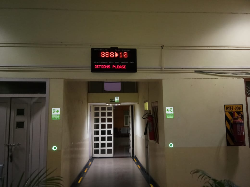 8021 OPD-PCS Main Display Unit in Hospital lobby
