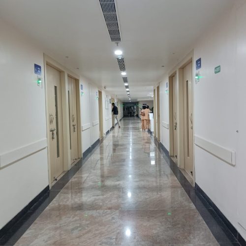 2014B Nurse-Call Systems Door Display Unit in a long corridor